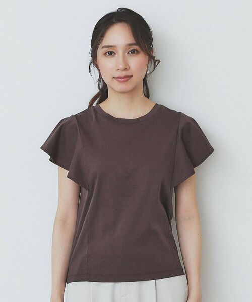 index / インデックス カットソー | 《美人百花掲載/XS-3Lサイズ》フレアスリーブバックシャントップス【接触冷感/UVケア/洗濯機洗い可】 | 詳細20