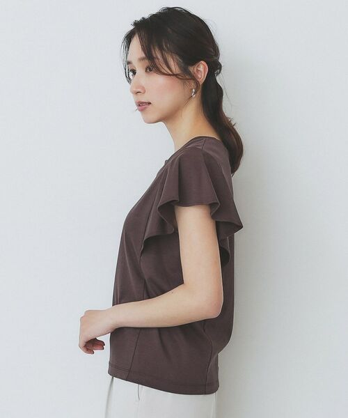 index / インデックス カットソー | 《美人百花掲載/XS-3Lサイズ》フレアスリーブバックシャントップス【接触冷感/UVケア/洗濯機洗い可】 | 詳細21