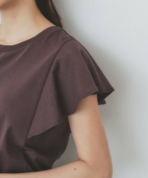 index / インデックス カットソー | 《美人百花掲載/XS-3Lサイズ》フレアスリーブバックシャントップス【接触冷感/UVケア/洗濯機洗い可】 | 詳細25