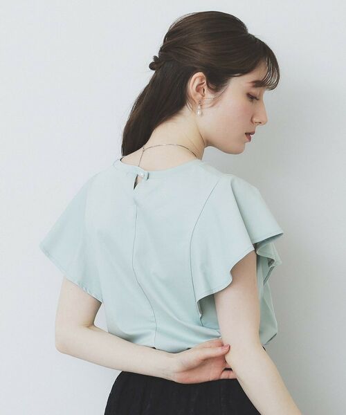 index / インデックス カットソー | 《美人百花掲載/XS-3Lサイズ》フレアスリーブバックシャントップス【接触冷感/UVケア/洗濯機洗い可】 | 詳細4