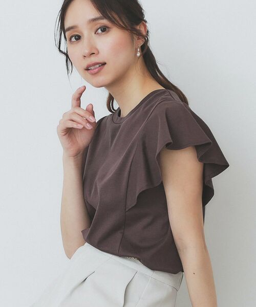 index / インデックス カットソー | 《美人百花掲載/XS-3Lサイズ》フレアスリーブバックシャントップス【接触冷感/UVケア/洗濯機洗い可】 | 詳細8