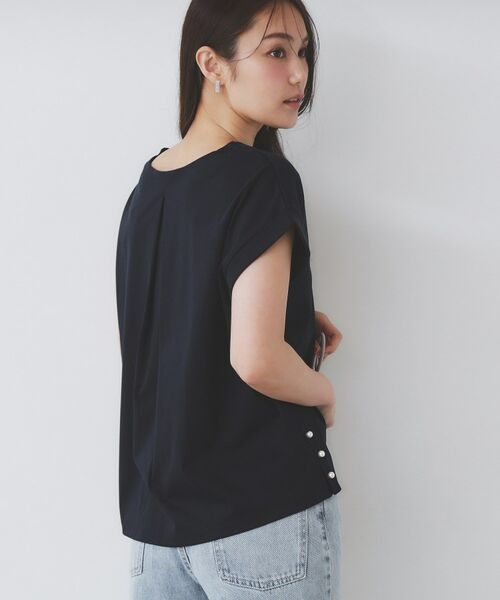 index / インデックス カットソー | 《S-3Lサイズ》サイドパール調ボタンボクシートップス【洗濯機洗い可/UVケア/接触冷感】 | 詳細15