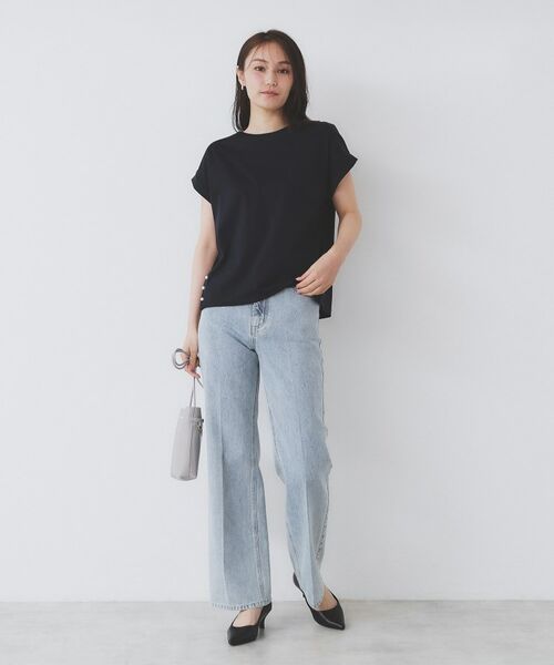 index / インデックス カットソー | 《S-3Lサイズ》サイドパール調ボタンボクシートップス【洗濯機洗い可/UVケア/接触冷感】 | 詳細17