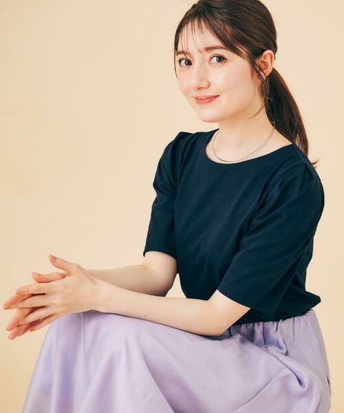 index / インデックス カットソー | 《7色展開/XS-LLサイズ》多機能タックスリーブトップス【汗ジミ防止/吸水速乾/接触冷感/UVケア/洗濯機洗い可】 | 詳細1