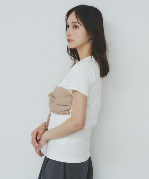 index / インデックス Tシャツ | パール調アシメドッキングTシャツ【洗える/接触冷感】 | 詳細14