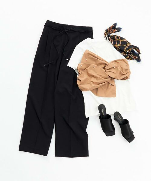 index / インデックス Tシャツ | パール調アシメドッキングTシャツ【洗える/接触冷感】 | 詳細19