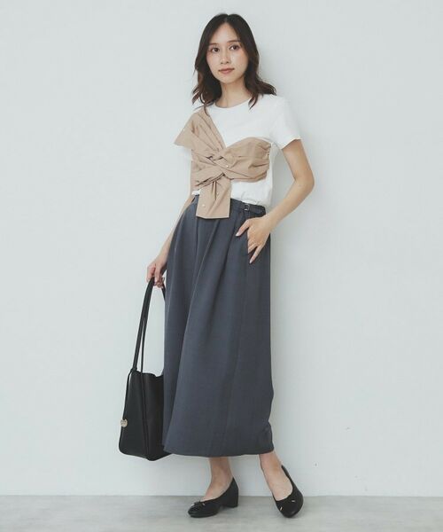 index / インデックス Tシャツ | パール調アシメドッキングTシャツ【洗える/接触冷感】 | 詳細2