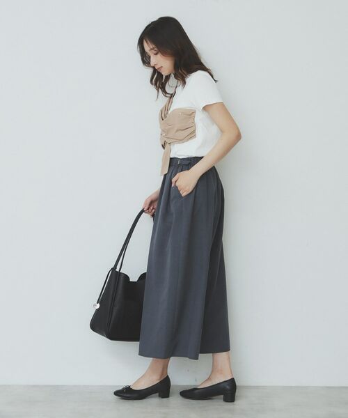 index / インデックス Tシャツ | パール調アシメドッキングTシャツ【洗える/接触冷感】 | 詳細3