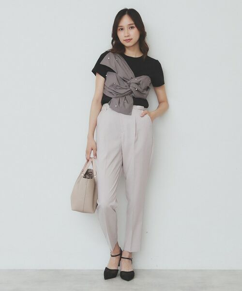 index / インデックス Tシャツ | パール調アシメドッキングTシャツ【洗える/接触冷感】 | 詳細6