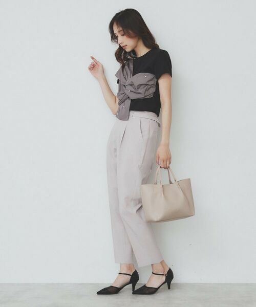 index / インデックス Tシャツ | パール調アシメドッキングTシャツ【洗える/接触冷感】 | 詳細7