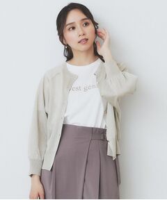 シアーラメドルマンショートカーディガン【洗濯機洗い可】