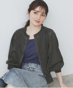index / インデックス カーディガン・ボレロ | シアーラメドルマンショートカーディガン【洗濯機洗い可】