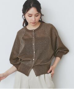 index / インデックス カーディガン・ボレロ | シアーラメドルマンショートカーディガン【洗濯機洗い可】