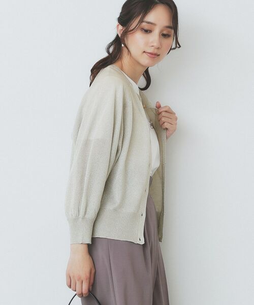 index / インデックス カーディガン・ボレロ | シアーラメドルマンショートカーディガン【洗濯機洗い可】 | 詳細13