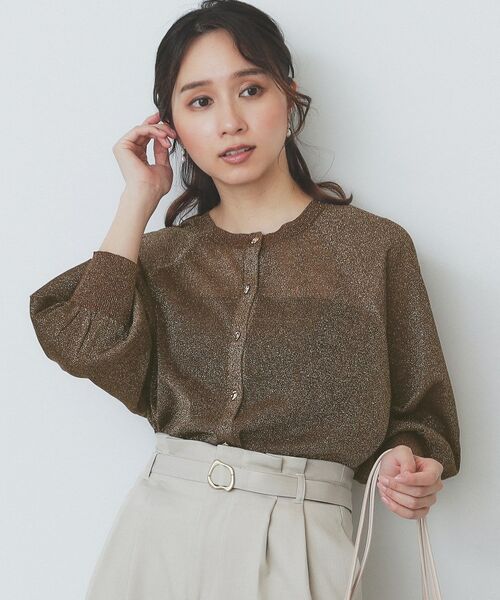 index / インデックス カーディガン・ボレロ | シアーラメドルマンショートカーディガン【洗濯機洗い可】 | 詳細5