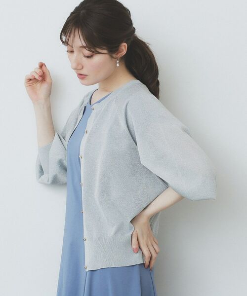 index / インデックス カーディガン・ボレロ | シアーラメドルマンショートカーディガン【洗濯機洗い可】 | 詳細9