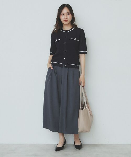 index / インデックス カーディガン・ボレロ | バイカラー半袖カーディガン【洗える/抗ピル】 | 詳細10