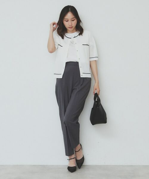 index / インデックス カーディガン・ボレロ | バイカラー半袖カーディガン【洗える/抗ピル】 | 詳細14