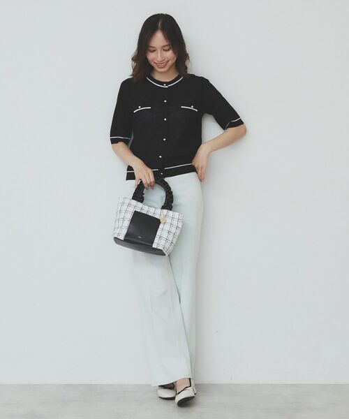 index / インデックス カーディガン・ボレロ | バイカラー半袖カーディガン【洗える/抗ピル】 | 詳細18