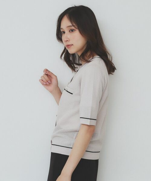 index / インデックス カーディガン・ボレロ | バイカラー半袖カーディガン【洗える/抗ピル】 | 詳細22