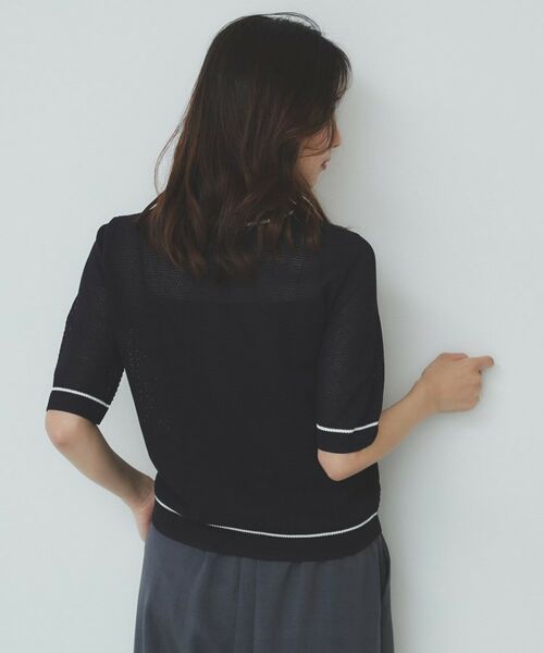 index / インデックス カーディガン・ボレロ | バイカラー半袖カーディガン【洗える/抗ピル】 | 詳細9