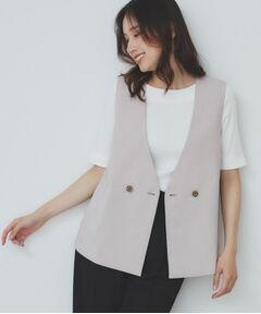 index / インデックス ベスト | バックフリルデザインジレ/セットアップ可【洗濯機洗い可/接触冷感/吸水速乾/ストレッチ】