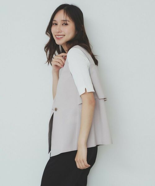 index / インデックス ベスト | バックフリルデザインジレ/セットアップ可【洗濯機洗い可/接触冷感/吸水速乾/ストレッチ】 | 詳細10