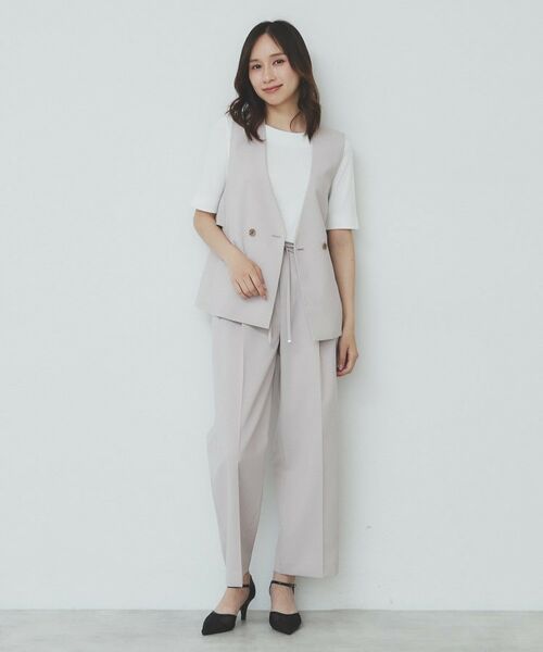 index / インデックス ベスト | バックフリルデザインジレ/セットアップ可【洗濯機洗い可/接触冷感/吸水速乾/ストレッチ】 | 詳細11