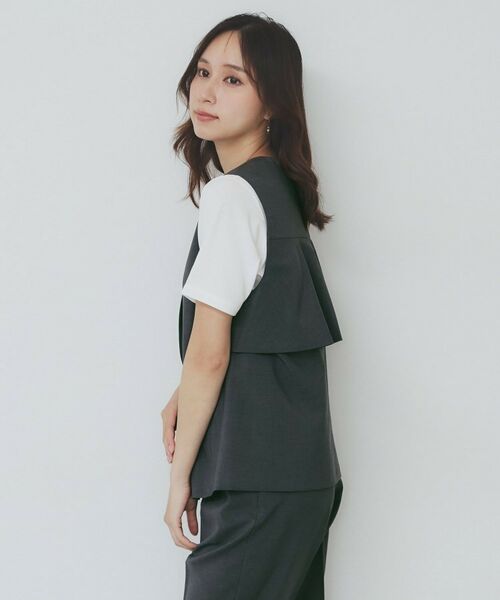 index / インデックス ベスト | バックフリルデザインジレ/セットアップ可【洗濯機洗い可/接触冷感/吸水速乾/ストレッチ】 | 詳細15