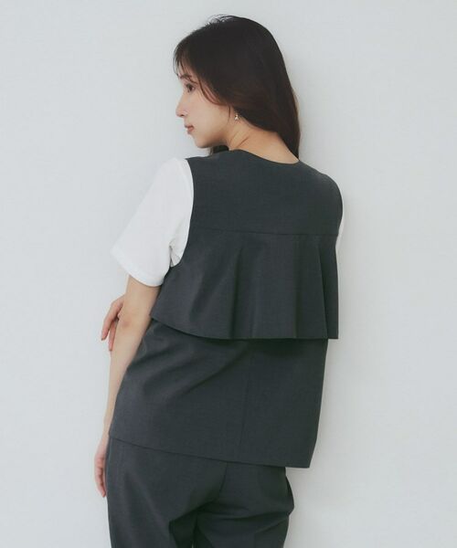 index / インデックス ベスト | バックフリルデザインジレ/セットアップ可【洗濯機洗い可/接触冷感/吸水速乾/ストレッチ】 | 詳細16