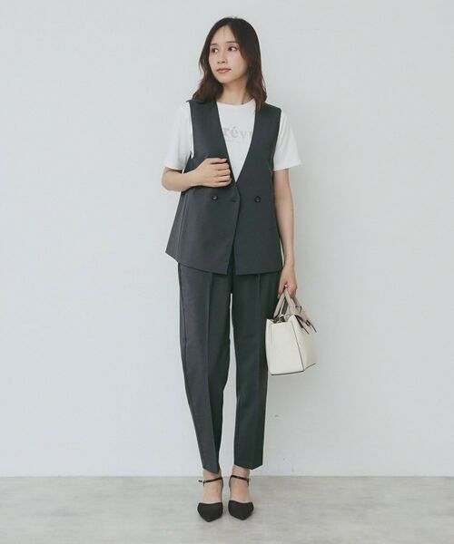 index / インデックス ベスト | バックフリルデザインジレ/セットアップ可【洗濯機洗い可/接触冷感/吸水速乾/ストレッチ】 | 詳細2