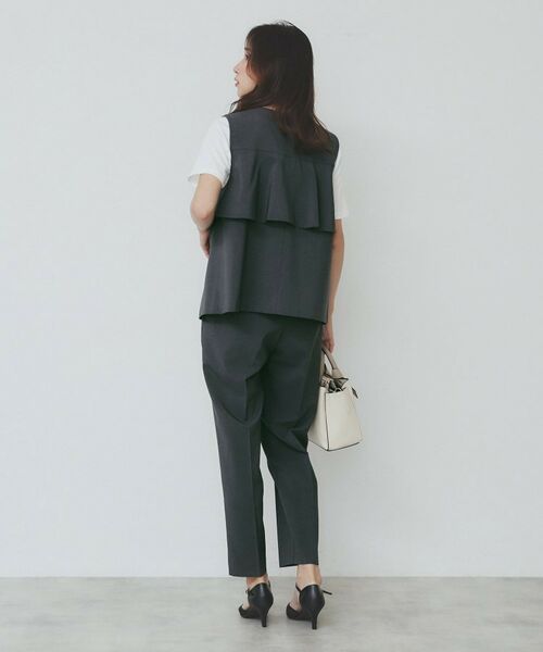 index / インデックス ベスト | バックフリルデザインジレ/セットアップ可【洗濯機洗い可/接触冷感/吸水速乾/ストレッチ】 | 詳細3