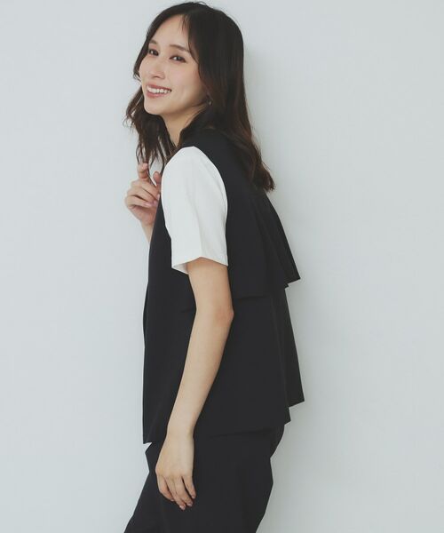 index / インデックス ベスト | バックフリルデザインジレ/セットアップ可【洗濯機洗い可/接触冷感/吸水速乾/ストレッチ】 | 詳細6