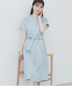 index / インデックス ミニ丈・ひざ丈ワンピース | 《XS-LLサイズ》マルチストライプシャツワンピース【洗濯機洗い可/イージーアイロン/防シワ】