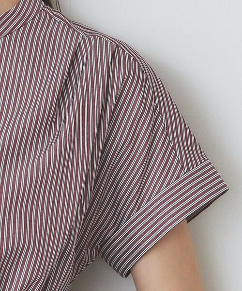 index / インデックス ミニ丈・ひざ丈ワンピース | 《XS-LLサイズ》マルチストライプシャツワンピース【洗濯機洗い可/イージーアイロン/防シワ】 | 詳細23