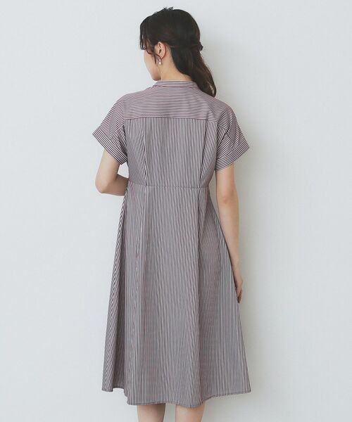 index / インデックス ミニ丈・ひざ丈ワンピース | 《XS-LLサイズ》マルチストライプシャツワンピース【洗濯機洗い可/イージーアイロン/防シワ】 | 詳細29