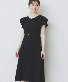 index / インデックス ミニ丈・ひざ丈ワンピース | 《5色展開/S-LLサイズ》シルケットVネックフレアワンピース【接触冷感/UVケア/洗濯機洗い可】