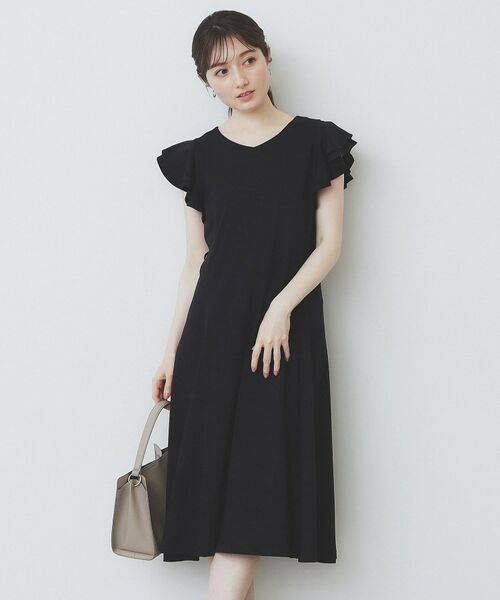 index / インデックス ミニ丈・ひざ丈ワンピース | 《5色展開/S-LLサイズ》シルケットVネックフレアワンピース【接触冷感/UVケア/洗濯機洗い可】 | 詳細28