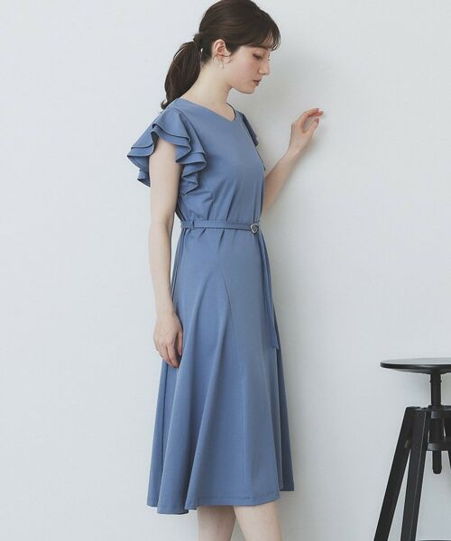 index / インデックス ミニ丈・ひざ丈ワンピース | 《5色展開/S-LLサイズ》シルケットVネックフレアワンピース【接触冷感/UVケア/洗濯機洗い可】 | 詳細7