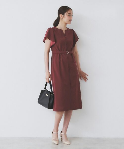 index / インデックス ミニ丈・ひざ丈ワンピース | 《S-3Lサイズ》フリルスリーブワンピース【洗濯機洗い可】 | 詳細10