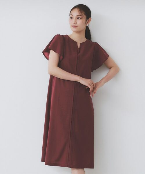 index / インデックス ミニ丈・ひざ丈ワンピース | 《S-3Lサイズ》フリルスリーブワンピース【洗濯機洗い可】 | 詳細12