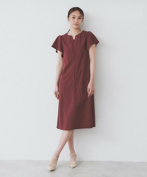 index / インデックス ミニ丈・ひざ丈ワンピース | 《S-3Lサイズ》フリルスリーブワンピース【洗濯機洗い可】 | 詳細13