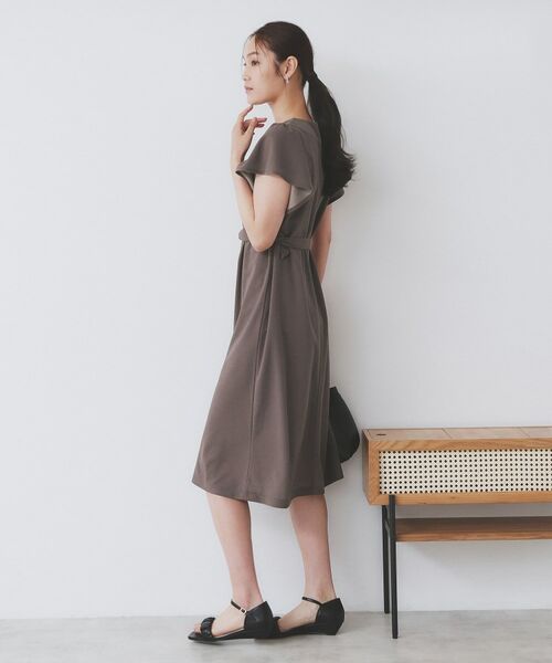 index / インデックス ミニ丈・ひざ丈ワンピース | 《S-3Lサイズ》フリルスリーブワンピース【洗濯機洗い可】 | 詳細3