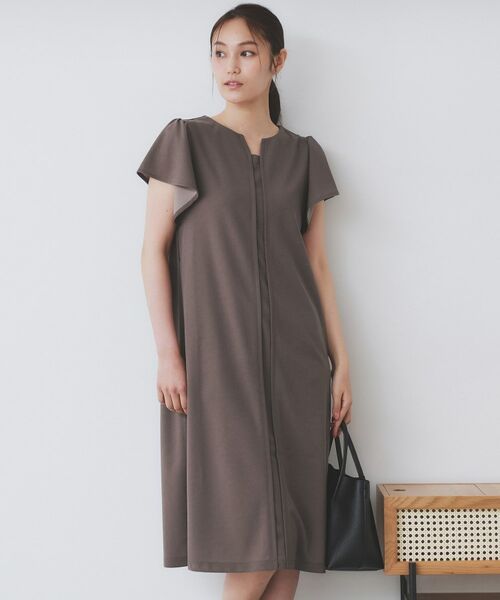 index / インデックス ミニ丈・ひざ丈ワンピース | 《S-3Lサイズ》フリルスリーブワンピース【洗濯機洗い可】 | 詳細4