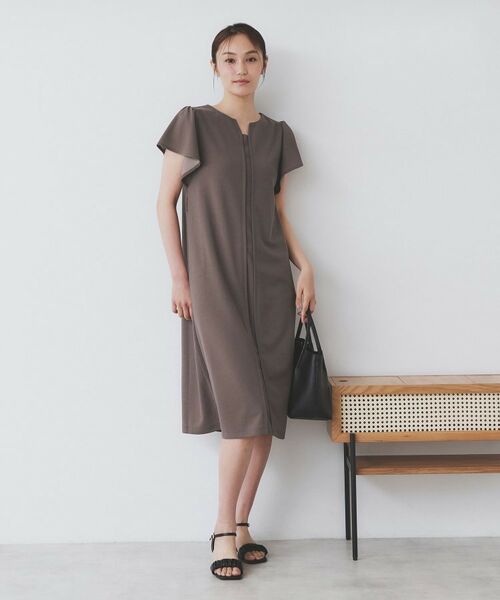 index / インデックス ミニ丈・ひざ丈ワンピース | 《S-3Lサイズ》フリルスリーブワンピース【洗濯機洗い可】 | 詳細5