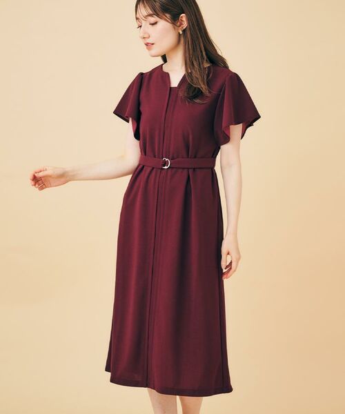 index / インデックス ミニ丈・ひざ丈ワンピース | 《S-3Lサイズ》フリルスリーブワンピース【洗濯機洗い可】 | 詳細7