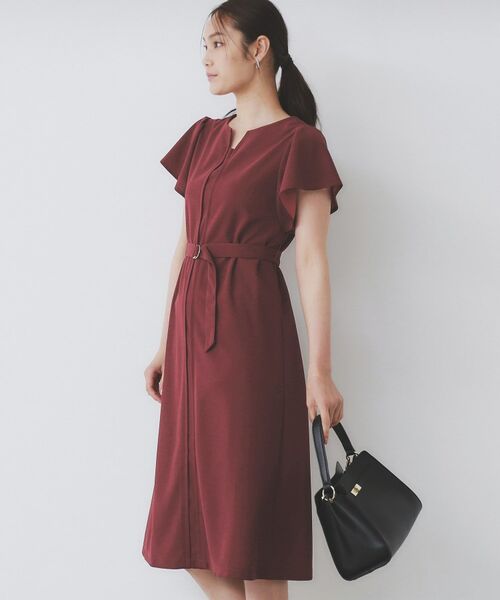 index / インデックス ミニ丈・ひざ丈ワンピース | 《S-3Lサイズ》フリルスリーブワンピース【洗濯機洗い可】 | 詳細9