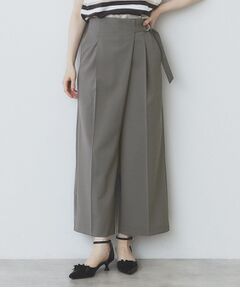 index / インデックス ショート・ハーフ・半端丈パンツ | ラップストレートパンツ【接触冷感/抗ピル/洗濯機洗い可/イージーアイロン】