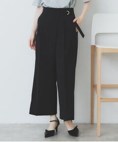 index / インデックス ショート・ハーフ・半端丈パンツ | ラップストレートパンツ【接触冷感/抗ピル/洗濯機洗い可/イージーアイロン】