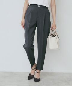 index / インデックス パンツ | ベルト付きストレッチテーパードパンツ/セットアップ可【洗濯機洗い可/吸水速乾/接触冷感】